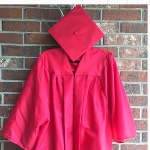 Jostens Red Grad Cap and Gown